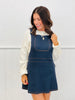 Navy Knit Overall Mini Dress (Reg & Plus)