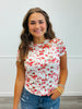 White Multi Floral Layered Mesh Top (Reg & Plus)