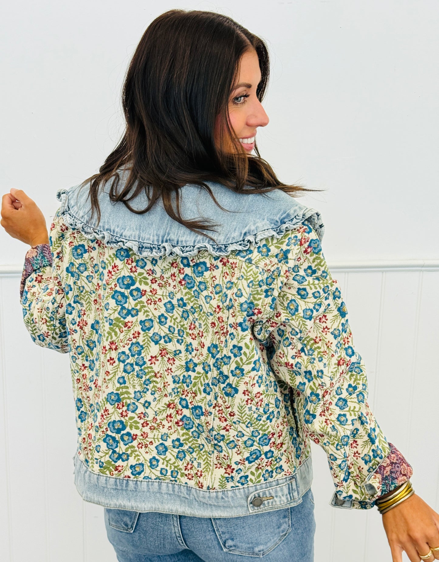 Medium Denim Vintage Embroidered Jacquard Jacket (Reg.)