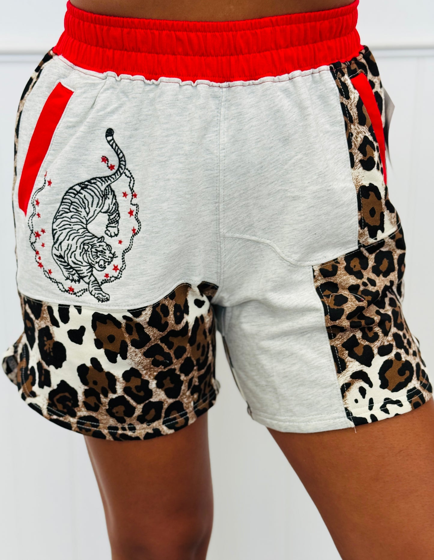Heather Grey Multi Colorblock Top & Shorts Set (Reg. and Plus)