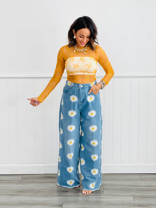 Daisy Denim Wide Leg Pants (Reg. and Plus)