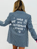 Blue Striped Only You Determine Power Blazer (Reg.)