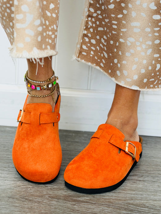 Orange Ronan Buckle Mule