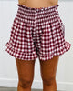 Maroon Gingham Sunny Strolls Shorts (Reg & Plus)