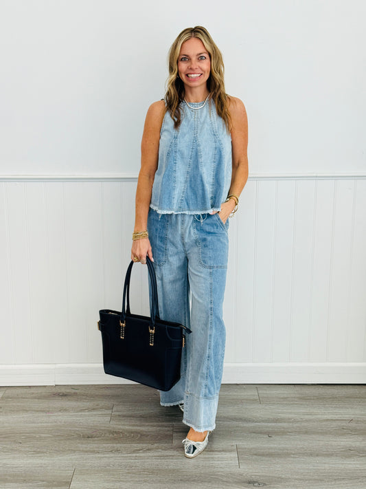 Cloud Wash Denim Tank & Pants Set (Reg.)