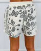 Cream Bandana Paisley Print Henley Top & Shorts Set (Reg.)