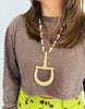 Brown Rhinestone Long Sleeve Top (Reg.)