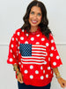 Polka Dot USA Flag Graphic Top  (Reg.) - 2 Colors