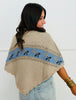Beige Knit Sweater Poncho (Reg)