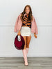 Faux Leather Drawstring Hem Zip Up Jacket (Reg.) - 4 Colors
