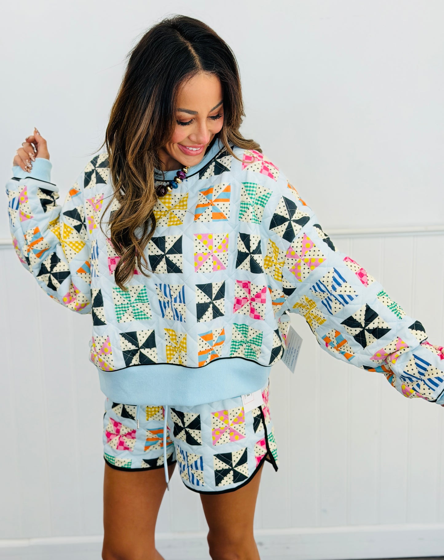 Quilted Kaleidoscope Sweatshirt (Reg. and Plus)