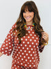 Rust Polka Dot Pullover Top (Reg.)