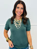 Soft Short Sleeve Sweater Top (Reg. and Plus) - 4 Colors