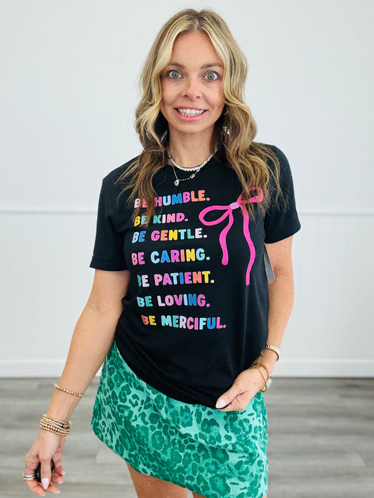 Be Humble Ribbon Bow Graphic Tee (Reg. and Plus)