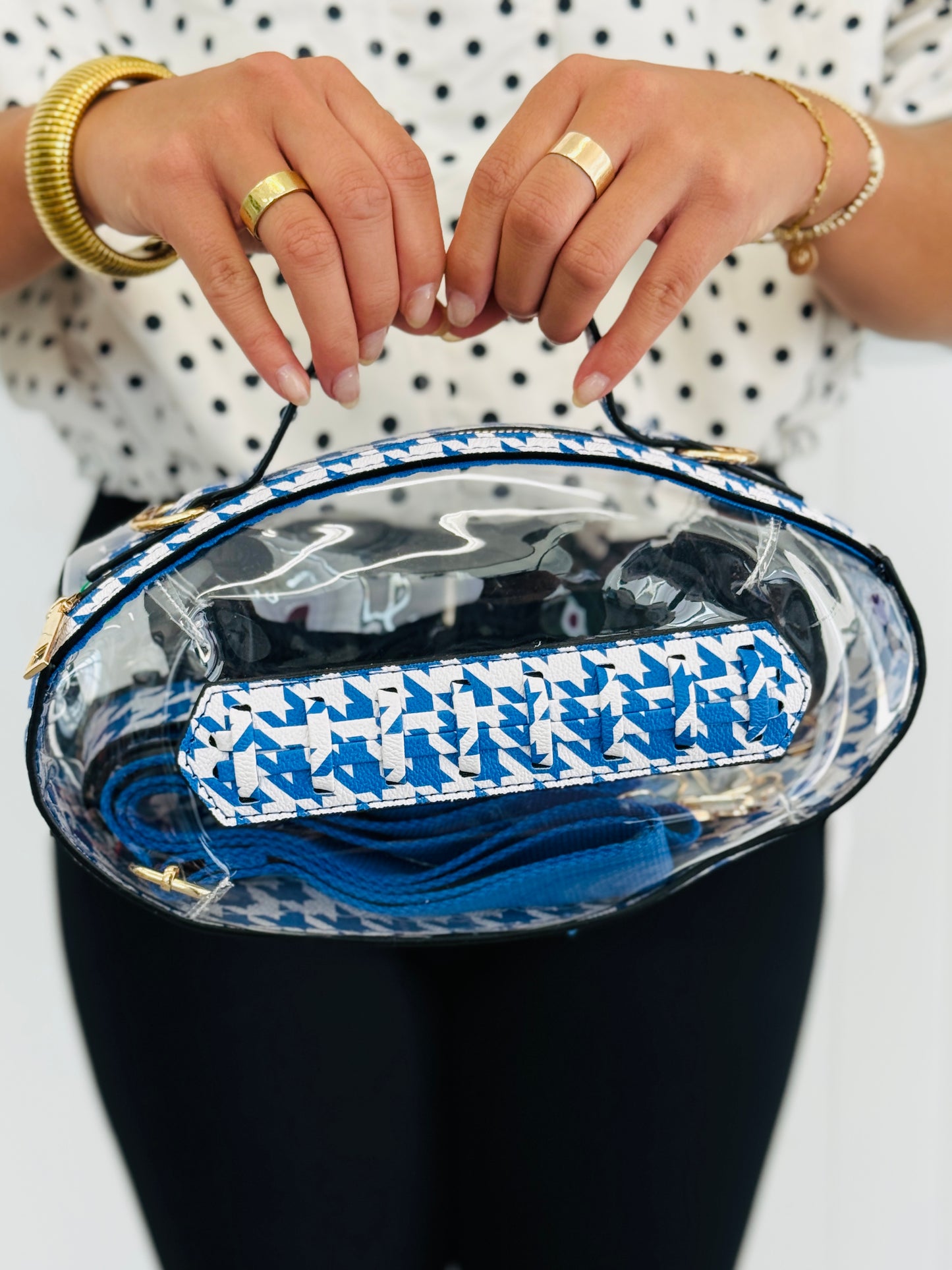 Houndstooth Clear Football Stadium Bag (4 colors)