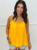 Bubble Hem Strappy Bow Top (Reg.)-3 Colors