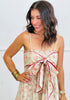 Taupe/Red  Ric Rac Front Tie Maxi Dress (Reg.)