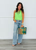 One Shoulder Knot Detail Tank Top (Reg.)-7 Colors