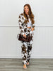 Brown Cow Print Straight Leg Pants (Reg.)