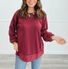 Andree Banded Hemline Long Sleeve Top (Reg. and Plus) - 7 Colors