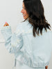 Lt. Denim Looped Trim Detailed Pleat Hem Jacket (Reg.)