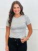 Pearl Trim Tee Top (Reg & Plus)-2 Colors