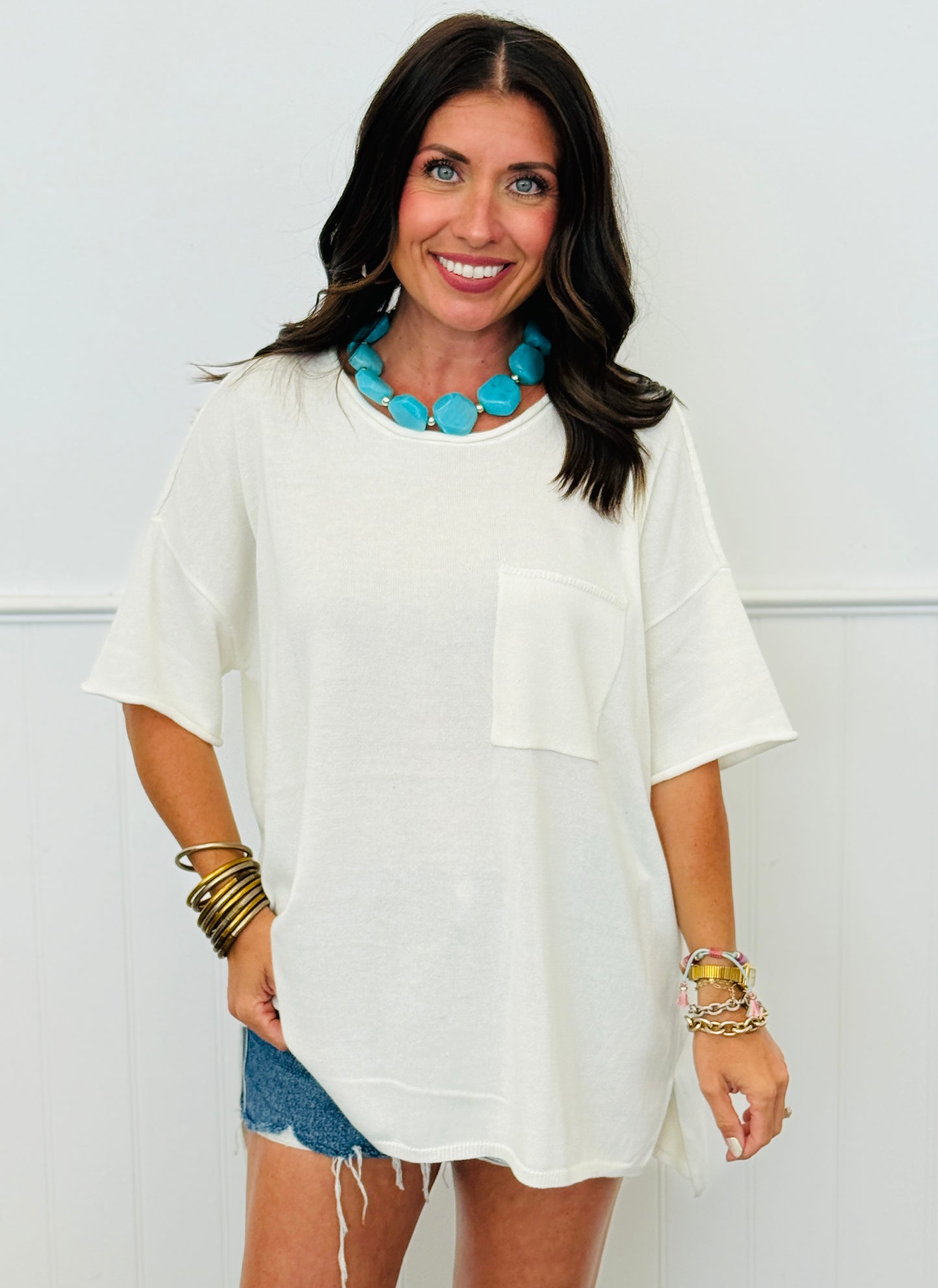 High-Low Pocket Tee (Reg)- 6 Colors
