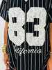 Black Striped 83 Lace Jersey Top (Reg.)