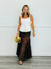 Brown Sheer Midi Skirt (Reg.)