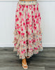 Pink Multi Blurred Floral Maxi Skirt Set (Reg & Plus)