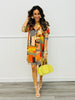 Pineapple Patchwork Button Up Mini Dress (Reg. & Plus)