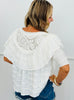 POL Ivory Lace Overlap Ruffle Top (Reg.)