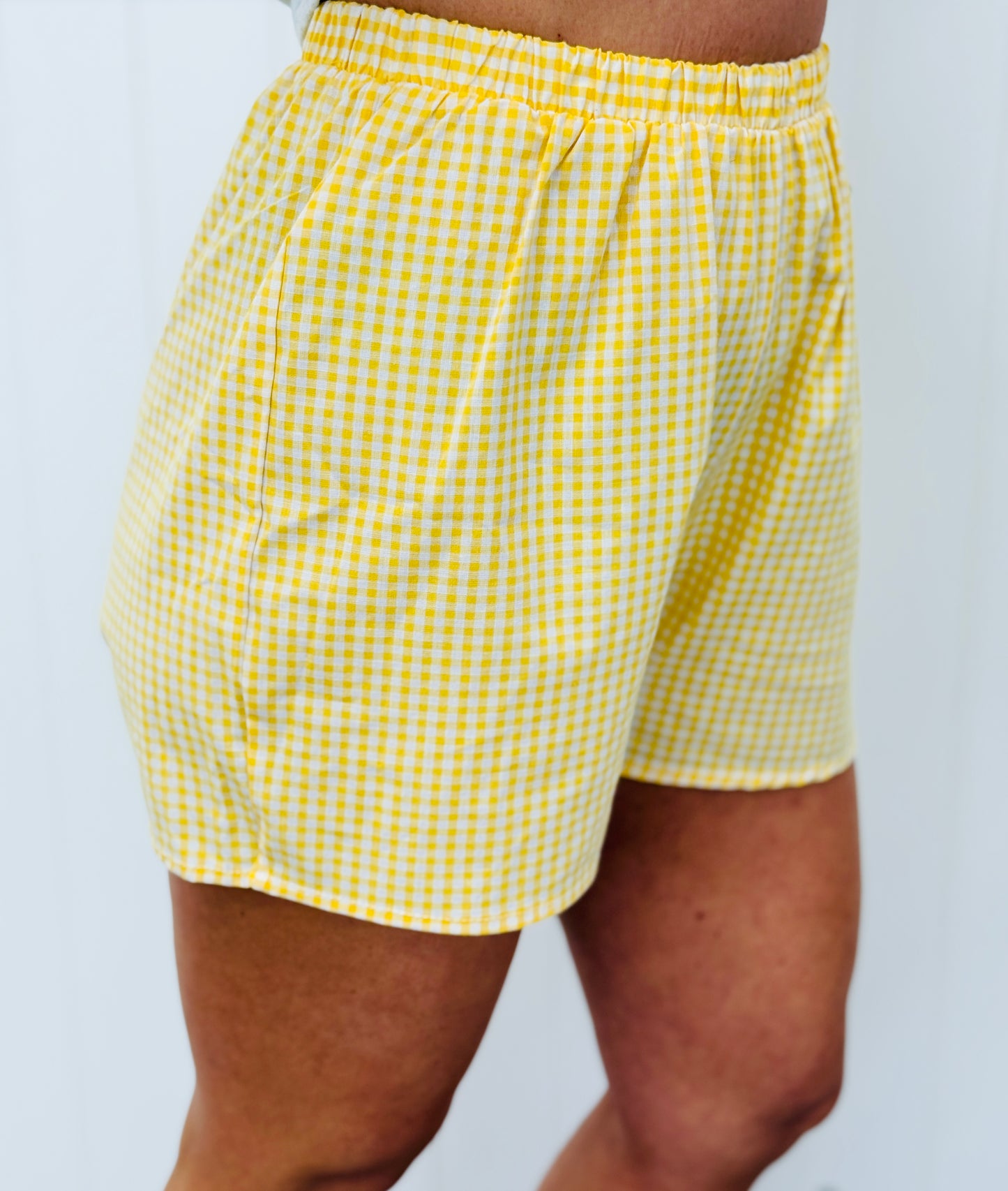 Gingham Elastic Waist Shorts (Reg & Plus)-4 Colors