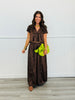 Dk Brown Embroidered Lace Satin Blouse (Reg & Plus)