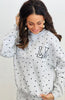 Fleece Polka Dot LA Patch Sweatshirt  (Reg.)-2 Colors