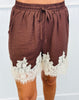 Scallop Lace Trim Solid Shorts (Reg.)-2 Colors
