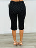 Black/Ivory Polka Dot Print Capri Pants (Reg.)