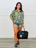 Green Animal Print Knit Sweater (OS)