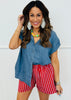 Stripe Contrast Pocket Shorts (Reg. and Plus) - 4 Colors