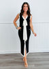 Black Sleeveless Bow Midi Dress (Reg)