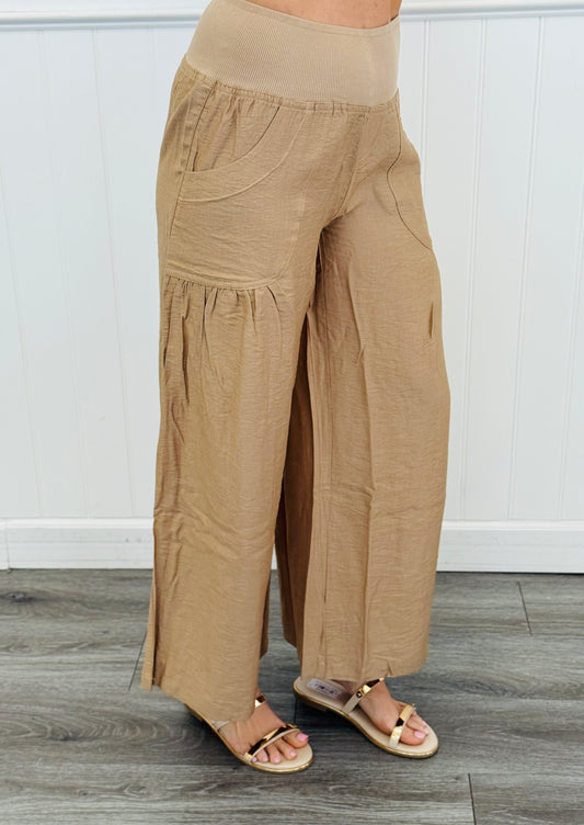Sand Wide Leg Pants (Reg. and Plus)
