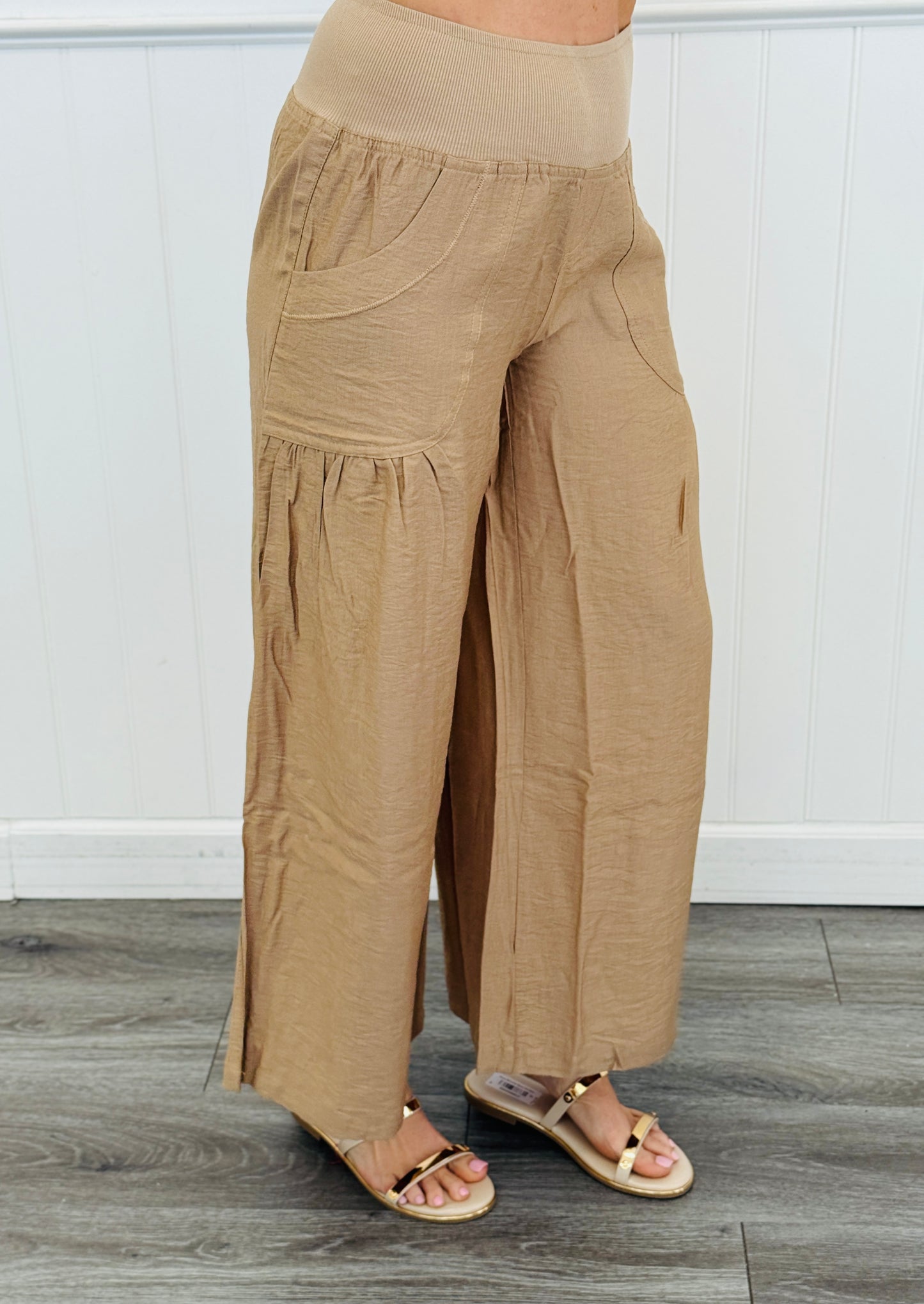 Sand Wide Leg Pants (Reg. and Plus)