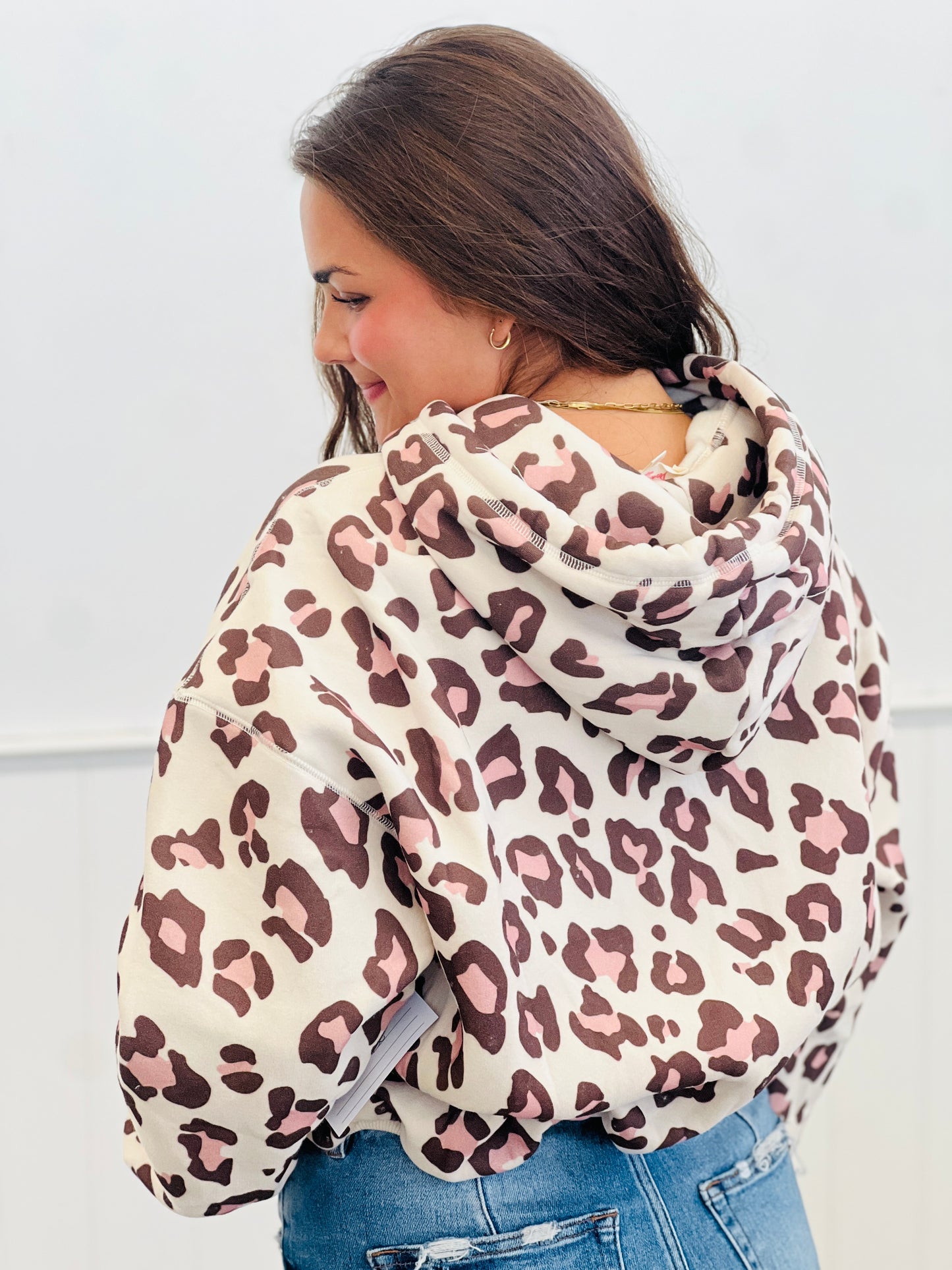 Taupe Leopard Fleece Terry Sweatshirt (Reg.)