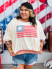 Oatmeal USA Flag Patchwork Sweatshirt (Reg. & Plus)