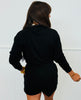 Black Half Zip LS Romper (Reg.)