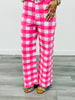 Pink Gingham Denim Pants  (Reg.)