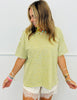 Light Green Striped Slub Oversized Tee (Reg.)