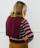 Burgundy Striped Sweater (Reg. and Plus)