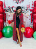Queen Of Sparkles Plaid Rhinestone Feather Sleeve Dress (Reg. & Plus)