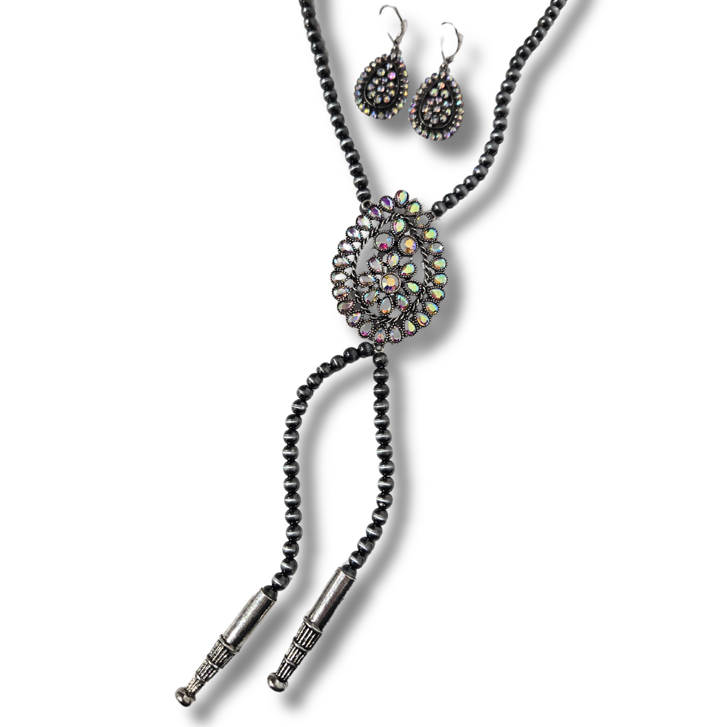 Rhinestone Teardrop Pendant Necklace